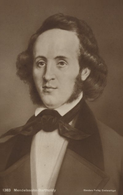 Portræt af Felix Mendelssohn af German School