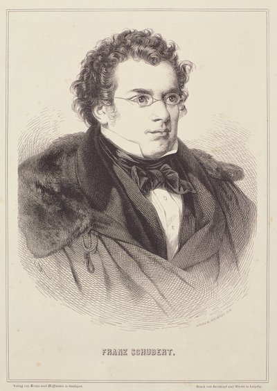Portræt af Franz Schubert (1768-1827) af German School