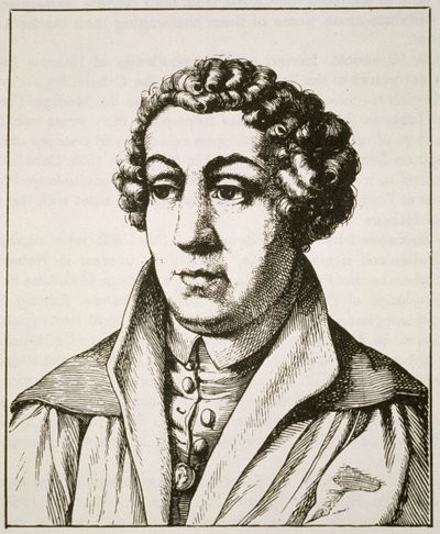 Portræt af Johann Reuchlin (1455-1522) kopi af en 19. tysk gravering, illustreret i History of Magic, udgivet i slutningen af det 19. århundrede af German School