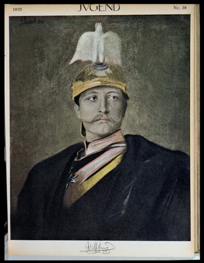 Portræt af Kaiser Wilhelm II (1859-1941) fra ungdom, 1905 af German School