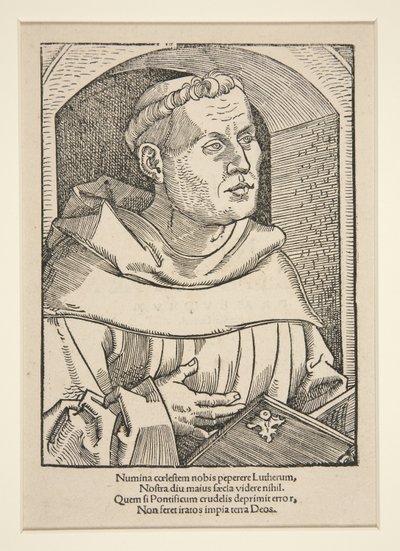 Portræt af Martin Luther (træsnit) af German School