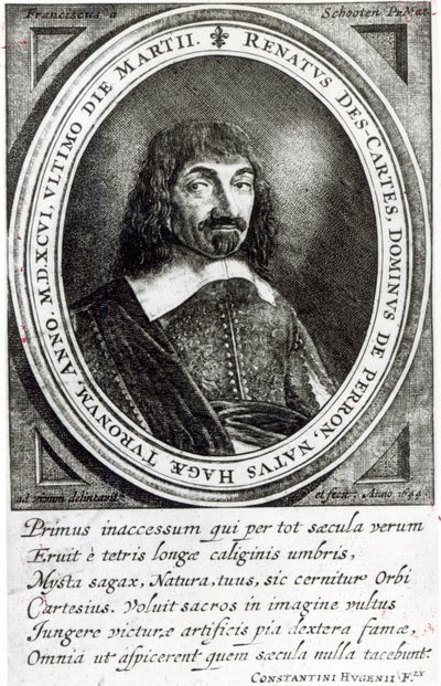 Portræt af Rene Descartes, 1644 af German School