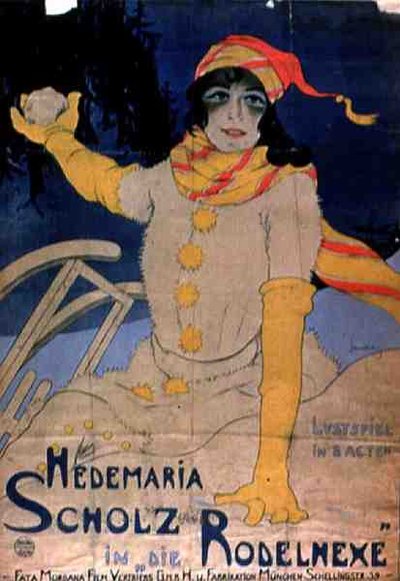 Plakat, der reklamerer for Hedemaria Sholz i 