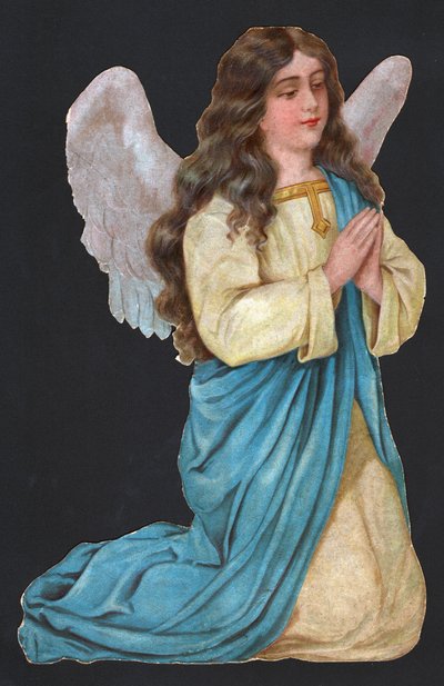 Bedende engel. omkring 1900 (tryk) af German School