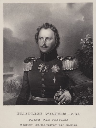 Prins Wilhelm af Preussen (1783-1851), bror til kong Frederik Vilhelm III (litho) af German School