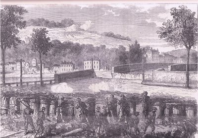 Preussisk skanse, der kommanderer broen til Sevres, Cassells historie om krigen mellem Frankrig og Tyskland udgivet af Cassell and Company Limited, ca. 1890 (litho) af German School