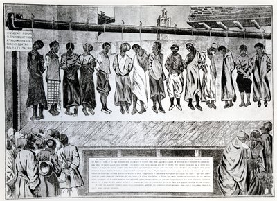 Offentlig henrettelse af borgere i Tripoli, der modsatte sig den italienske invasion i 1911, fra Simplicissimus magazine, 1912 af German School