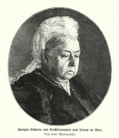 Dronning Victoria på sine gamle dage (kobberstik) af German School