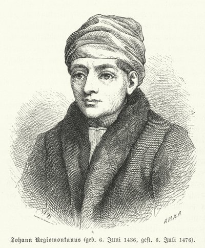 Regiomontanus, tysk renæssancematematiker og astronom (gravering) af German School