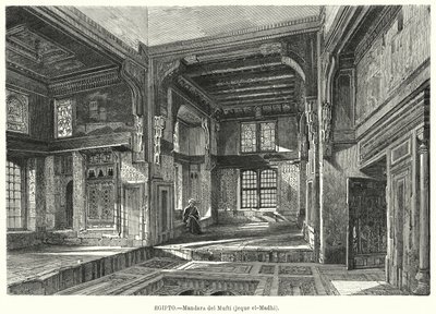 Mufti Sheikh al-Mahdis bopæl, Egypten (litho) af German School