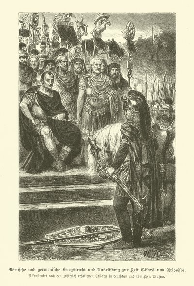 Romerske og germanske våben og militærdragt fra Julius Cæsars og Ariovistus tid af German School