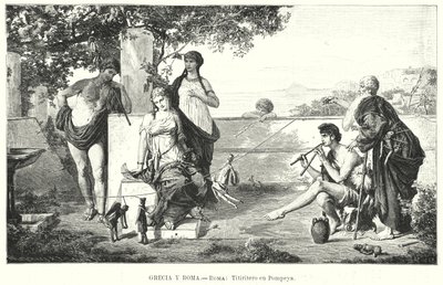 Römische Puppenspieler in Pompeji von German School