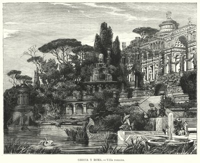 romersk villa (litho) af German School