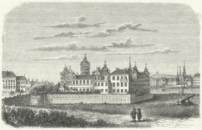 Kongepalads i Stockholm i det 17. århundrede (gravering) af German School