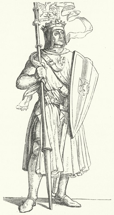 Rudolf af Habsburg, konge af Tyskland (gravering) af German School