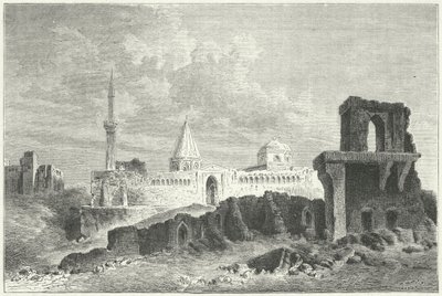 Ruinerne af Seljukkernes Palads i Konya, Tyrkiet (gravering) af German School