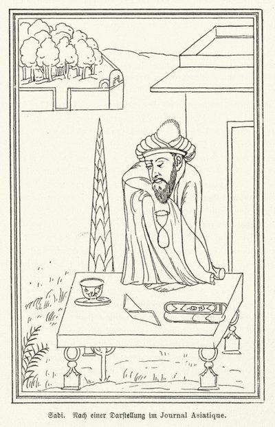 Saadi Shirazi, persisk digter (litho) af German School