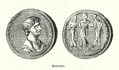 Sallust, romersk historiker og politiker (litho) af German School