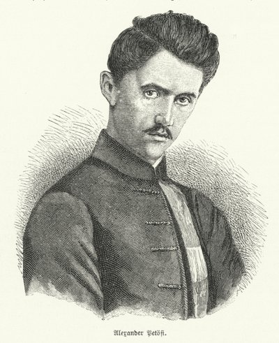 Sandor Petofi, ungarsk digter (litho) af German School