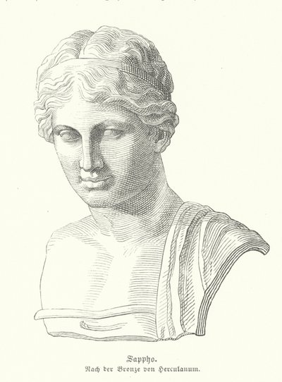 Sappho, oldgræsk digter (gravering) af German School