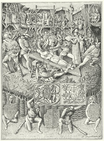 Scene from a medieval mystery playdani af German School