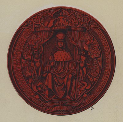 Segl af Joachim I og Joachim II, kurfyrste af Brandenburg (farve litho) af German School
