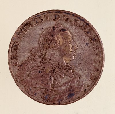 Sølvthaler (taler) af Frederick Christian, markgreve af Brandenburg-Bayreuth (Frederic V Christian de Brandenburg-Bayreuth (Brandenburg Bayreuth) (1708-1769) 1766 Diam. 4 cm Napoli, museo archeologico af German School