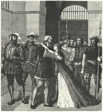Sir Thomas More siger farvel til sin datter før hans henrettelse af German School
