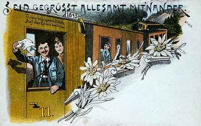 Souvenir hilsen postkort, ca. 1900 (farve litho) af German School