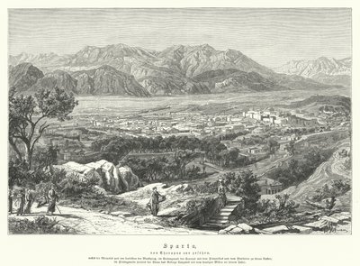 Sparta, det antikke Grækenland (gravering) af German School
