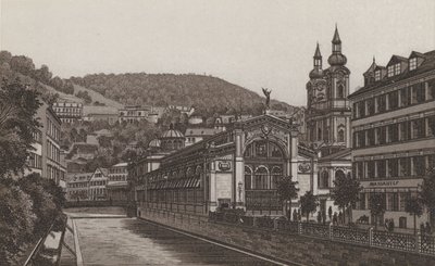 Hot Spring Colonnade (litho) af German School