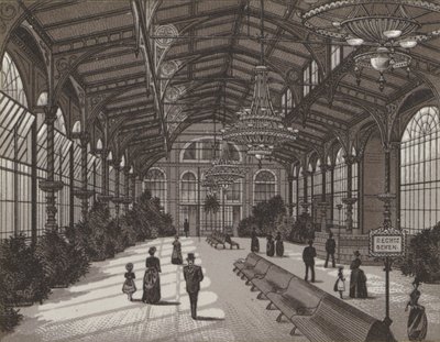Hot Spring Colonnade, interiør (litho) af German School