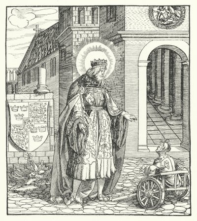 St Edward the Confessor, konge af England (gravering) af German School