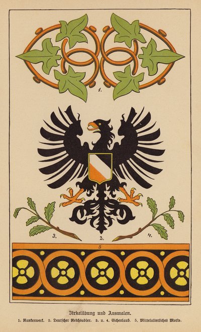 Symboler, emblemer og motiver (farvelitografi) af German School