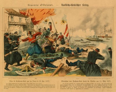 Tyrkernes indtagelse af Suchum-Kale under den russisk-tyrkiske krig, 15. maj 1877, udgivet af F.C. Wentzel, Weissenburg, 1877 af German School