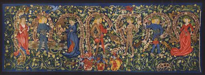 Billedtæppe med feer, Basel, ca. 1490 (farvelitografi) af German School