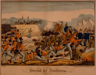 Slaget ved Fredericia under Første Slesvigske Krig, 6. juli 1849, Neuruppiner Bilderbogen, udgivet af Oehmigke & Riemschneider, ca. 1850 af German School