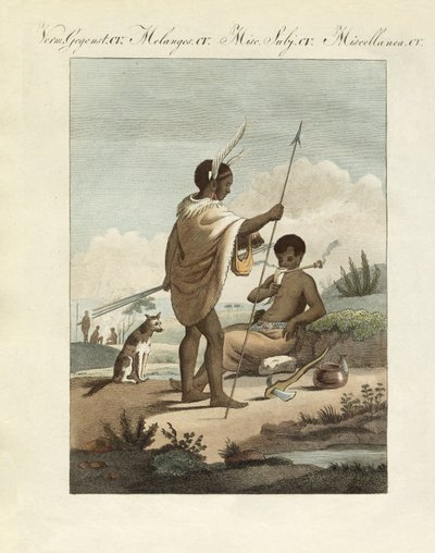 The Bechuans (farvet gravering) af German School