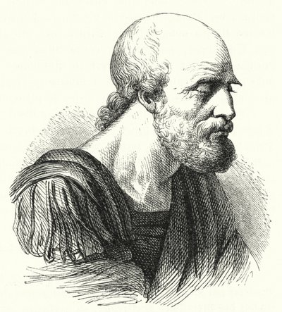 Den byzantinske general Belisarius som gammel mand (gravering) af German School