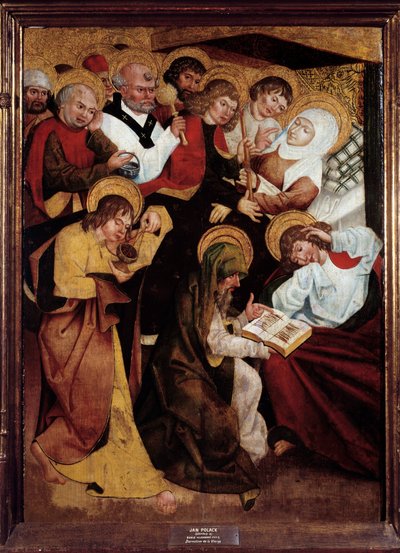 The Dormition of the Jomfrumaleri af den tyske skole. 15. århundrede. Metz Museum of Fine Arts. af German School