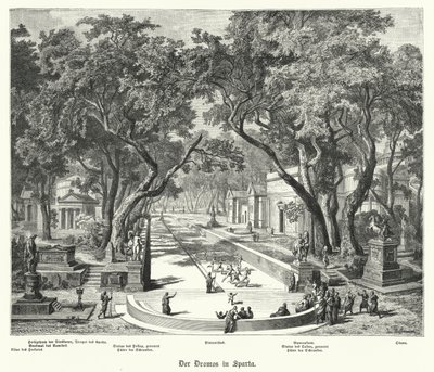 Dromos i Sparta, det antikke Grækenland (gravering) af German School
