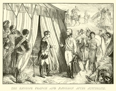 Kejser Frans og Napoleon efter Austerlitz af German School