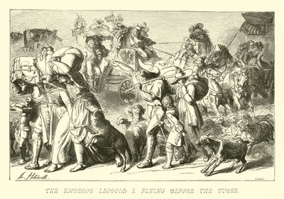Kejser Leopold I, der flyver foran tyrkerne af German School