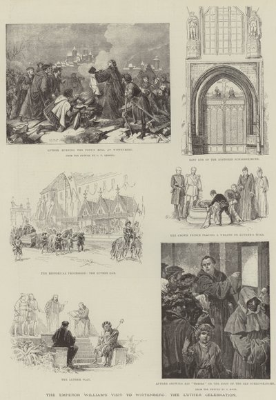 Kejser Williams besøg i Wittenberg, Luther-fejringen (gravering) af German School
