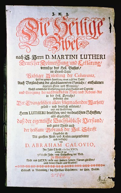 Den Hellige Bibel, Vol. I., 1681 af German School