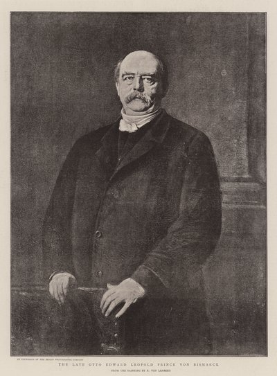 Den afdøde Otto Edward Leopold Prins von Bismarck (litho) af German School