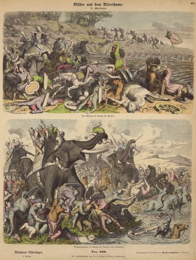 Makedonerne (farvet gravering) af German School