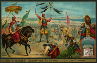 Maurerne erobrer Spanien, 711, Liebig-kort af German School