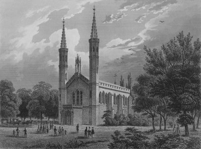Den nye kirke i Charlottenburg, Berlin (stålgravering) af German School