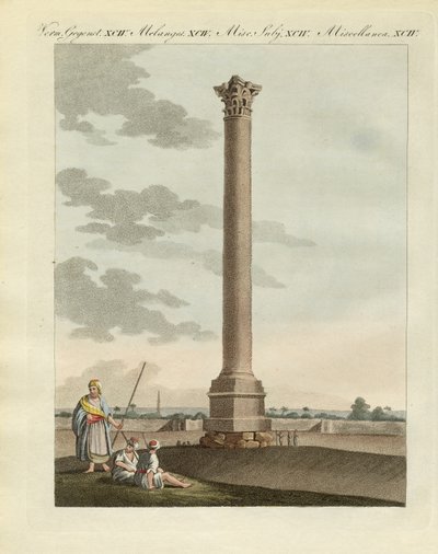 Den Pompeianske søjle (farvet gravering) af German School